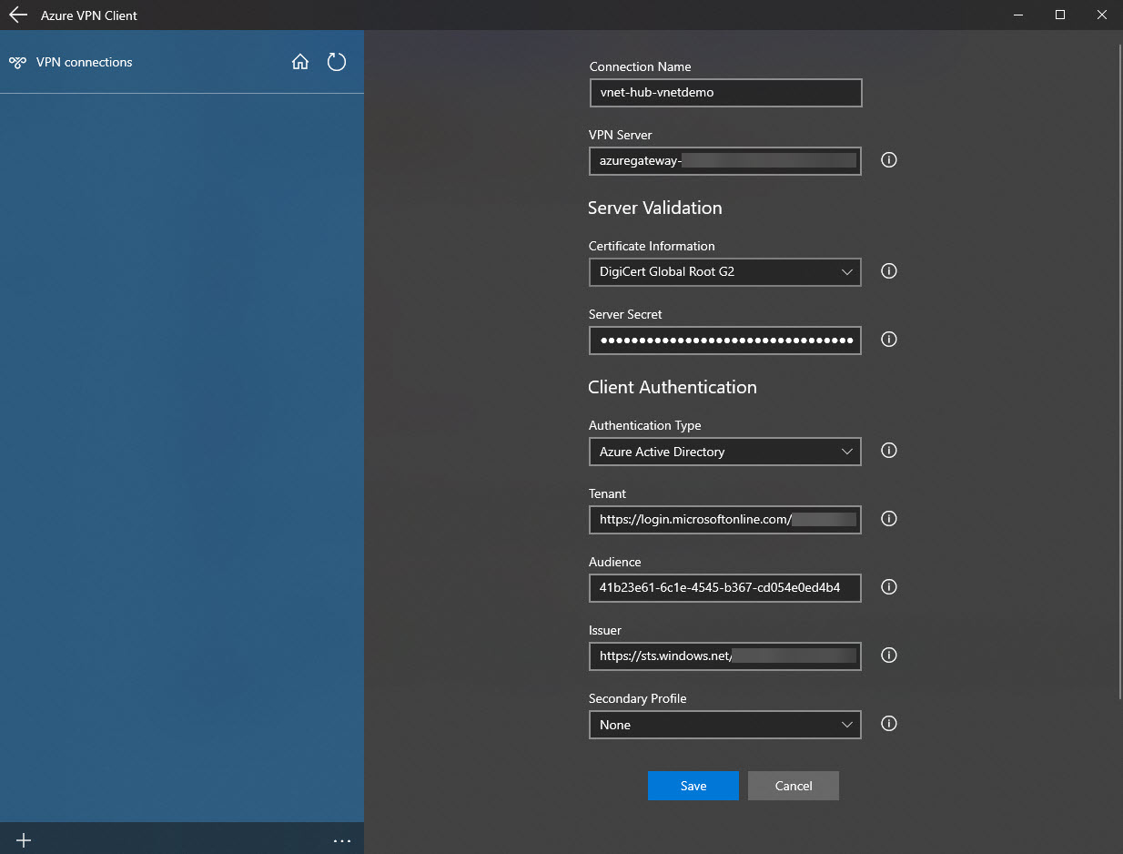 Screenshot of Azure Signin