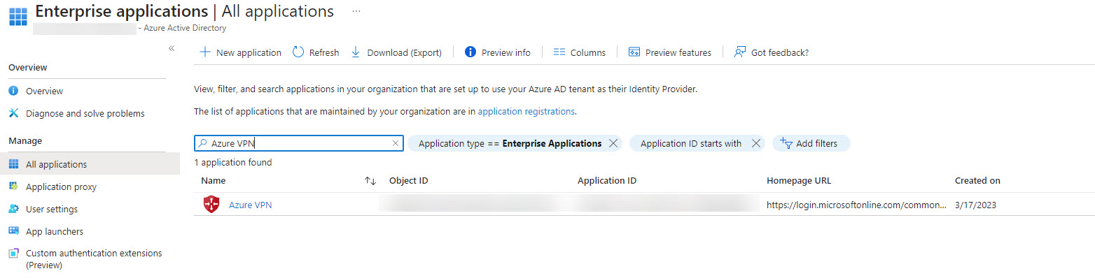 Screenshot of Azure Signin