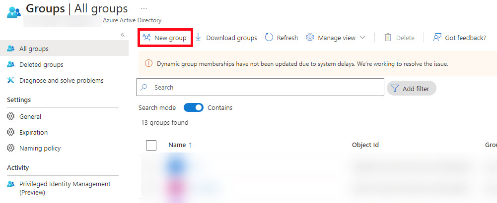 Screenshot of Azure Signin