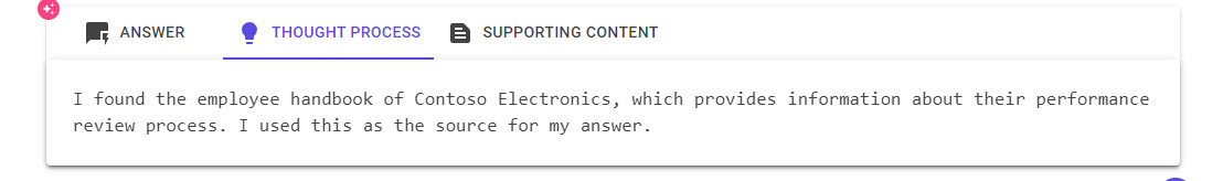 Thought Process tab