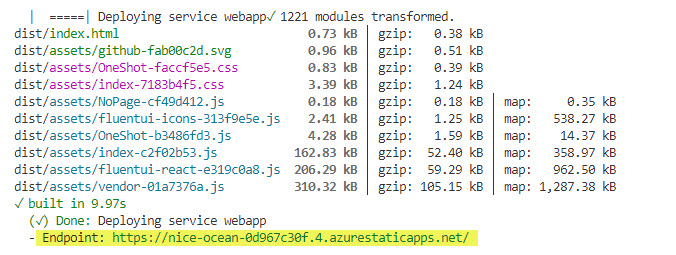 Static web app link