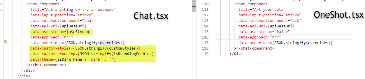 Chat.tsx vs OneShot.tsx