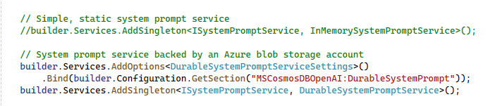 ISystemPromptService configured