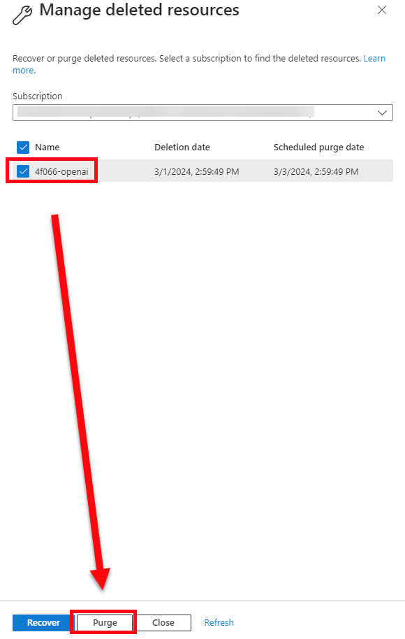 Purge deleted resources