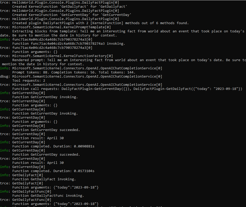 Trace Output