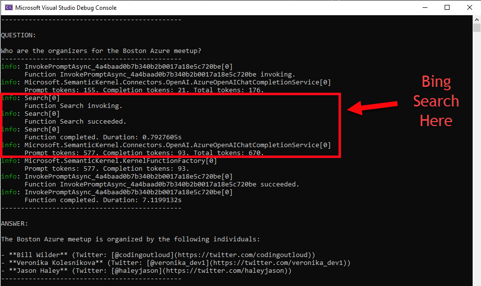 Code Run with WebSearchEnginePlugin